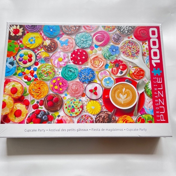 Jigsaw Puzzle Cupcake Party Sugary Delights Bright Colors 1000 pc NEW 19 x 26 - Picture 1 of 4
